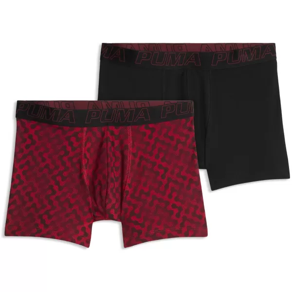  Herren-Boxershorts PUMA MEN GRAPHICAL PRINT BOXERS 2P 94780402 ROTE KOMBINATION 