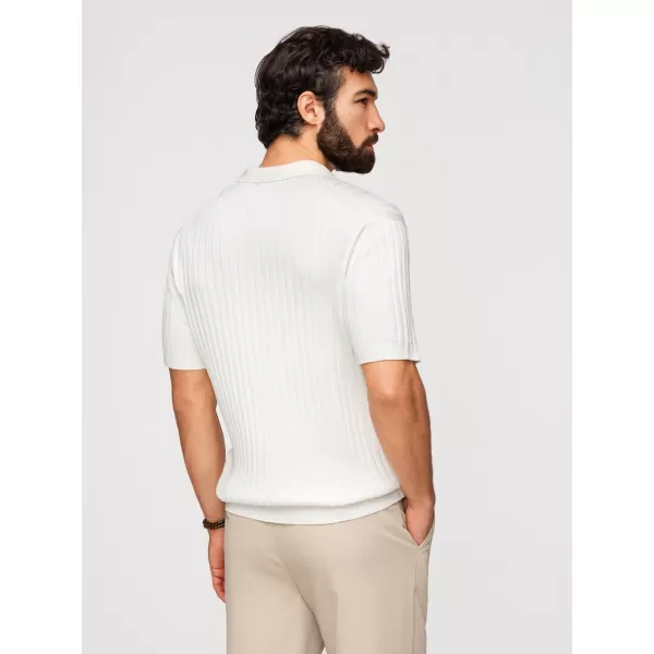  Herren-T-Shirt mit Kragen OMBRE OM-POSS-0169 GEBROCHENES WEIß 