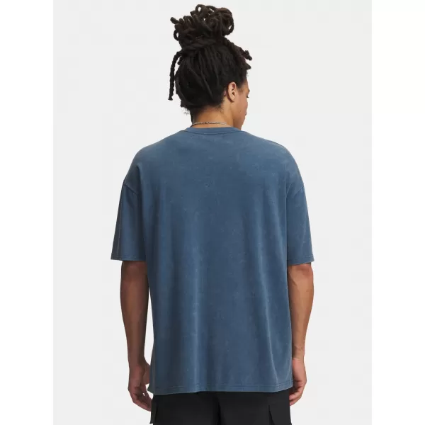  Herren-T-Shirt UNDER ARMOUR UA M HW OS LOGO WASH SS 1389147-498 BLAU 