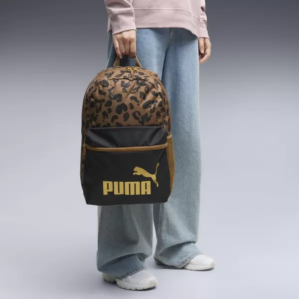  Rucksack PUMA PHASE AOP BACKPACK 09116916 PUMA BLACK/KONA BROWN/LEOPARD AOP 