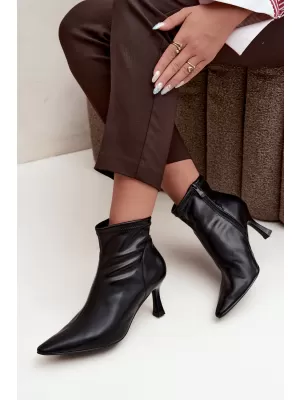 Damen-Stiefeletten BOTO 7107 SCHWARZ GLÄNZEND