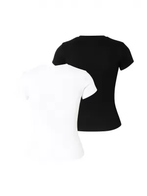 Damen-T-Shirt URBAN CLASSICS TB8569A-03102 SCHWARZ/WEIß