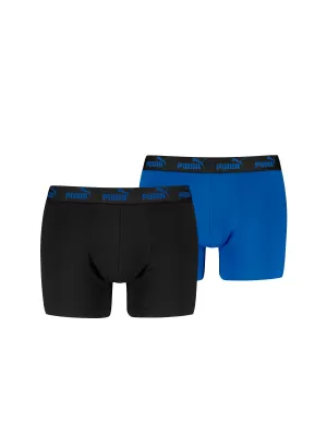 Herren-Boxershorts PUMA ELEMENTS MEN BASIC BOXERS 2P 93875301 SCHWARZ/BLAU
