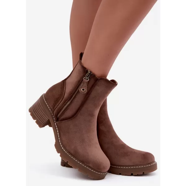  Damen-Stiefeletten S.BARSKI HY62-8101 KAFFEE 