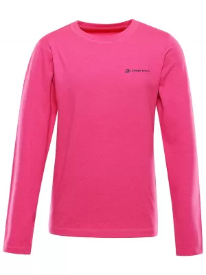 Schnell trocknendes Kinder-T-Shirt ALPINE PRO LOUSO ROSA GLÜHEN