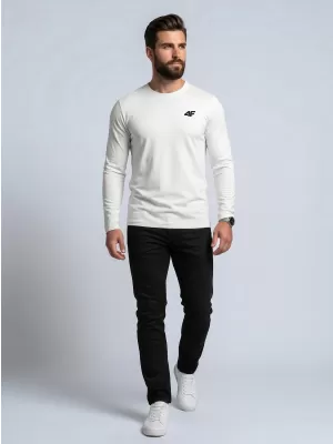 Herren-T-Shirt mit langen Ärmeln 4F WMM00TLONM611 WEIß