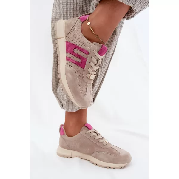  Damen-Sneaker BOTO GD-XW-1054 BEIGE/FUCHSIA 