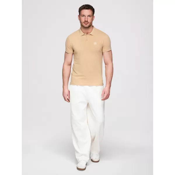  Herren-T-Shirt mit Kragen OMBRE OM-POBS-0171 SCHWARZ/WEIß/BEIGE 
