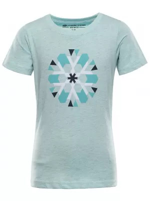 Meliertes T-Shirt für Kinder ALPINE PRO REJO 3 HELLBLAUE PC-VARIANTE