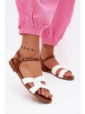 Damensandalen S.BARSKI KV51-022 BRAUN/WEIß