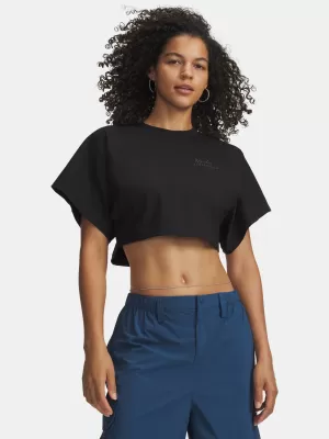 Damen-T-Shirt UNDER ARMOUR CROPPED SCRIPT SS TEE 6009677-008 SCHWARZ