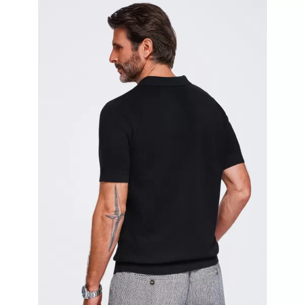  Herren-Poloshirt OMBRE OM-POSS-0178 SCHWARZ 