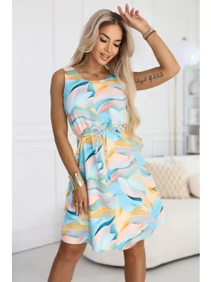 Kleid NUMOCO 296-15 BLAU MIT ZITRONE