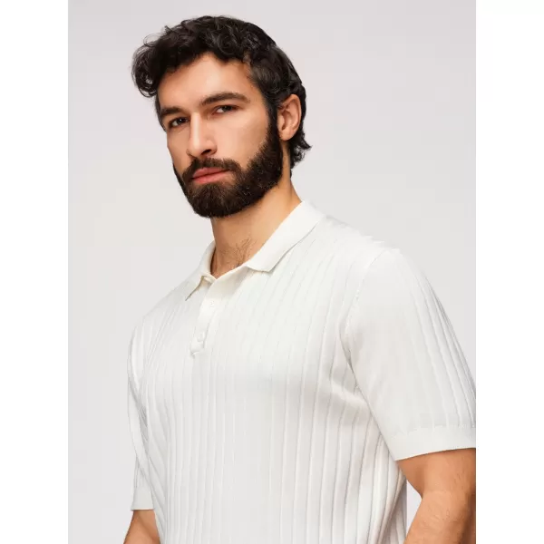  Herren-T-Shirt mit Kragen OMBRE OM-POSS-0169 GEBROCHENES WEIß 