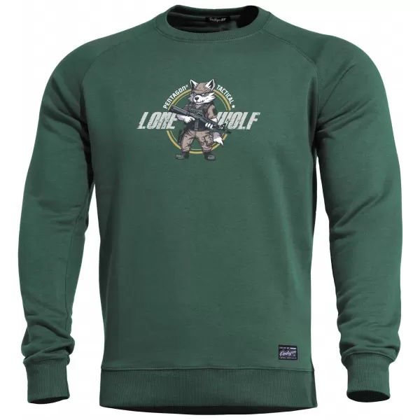  Herren-Sweatshirt PENTAGON HAWK SWEATER LONE WOLF K09019-LO SPRINGBOCK GRÜN 