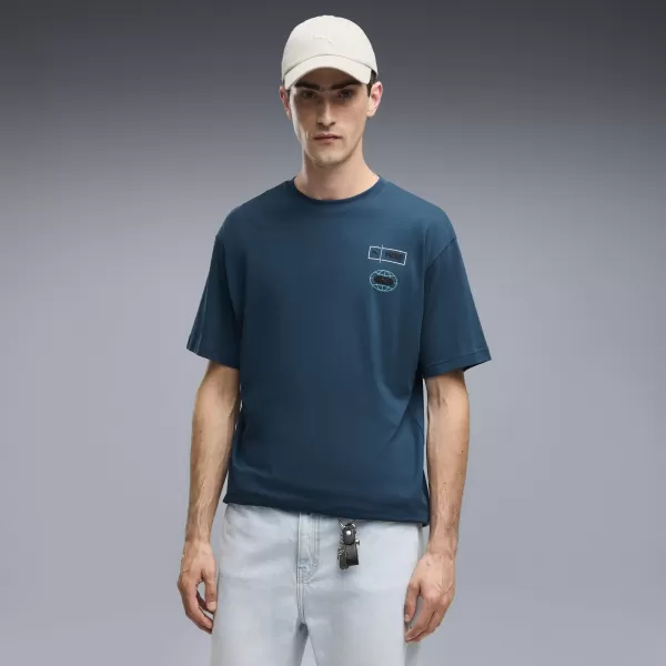  Herren-T-Shirt PUMA GRAPHICS RELAXED STACKED TEE 69436836 MITTERNACHTSBENZIN 