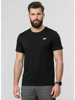 Herren-T-Shirt 4F WAW25TTSHM2373 TIEFSCHWARZ