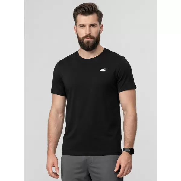  Herren-T-Shirt 4F WAW25TTSHM2373 TIEFSCHWARZ 