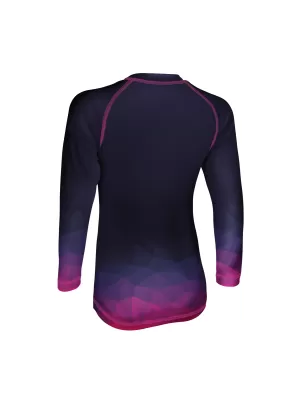 Kinder-Funktions-T-Shirt mit langen Ärmeln WAMU MOZAIKA DUNKELVIOLETT