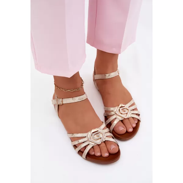  Damensandalen S.BARSKI KV61-6056 HELLES GOLD 