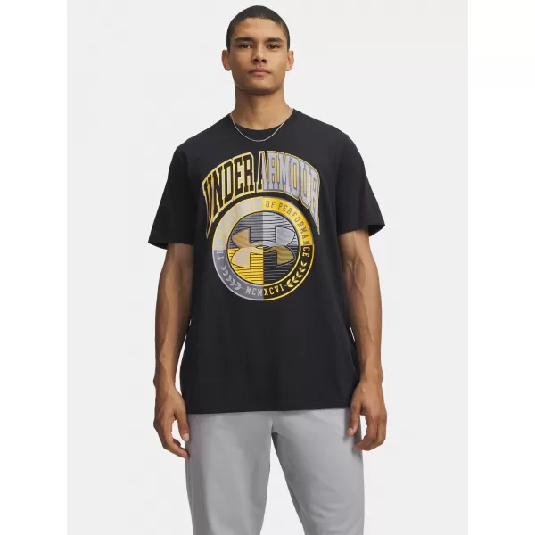  Herren-T-Shirt UNDER ARMOUR M VARSITY CREST SS 6009249-001 SCHWARZ 