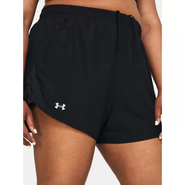  Damen-Shorts UNDER ARMOUR UA FLY BY 3'' SHORTS 1382853-001 SCHWARZ 