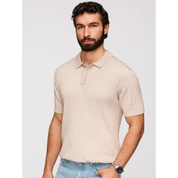 Herren-T-Shirt mit Kragen OMBRE OM-POSS-0169 BEIGE 