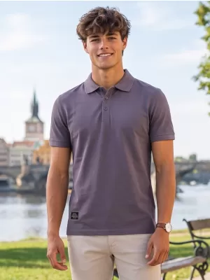 Herren-T-Shirt mit Kragen ALTISPORT NP/ALMST90601 SCHIEFERGRAU