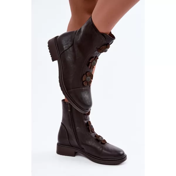  Damen-Stiefeletten BOTO ASA295-5 BRAUN 