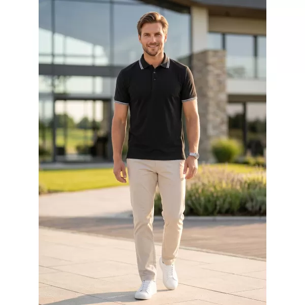  Herren-T-Shirt mit Kragen MALFINI FOCUS 232 SCHWARZ 