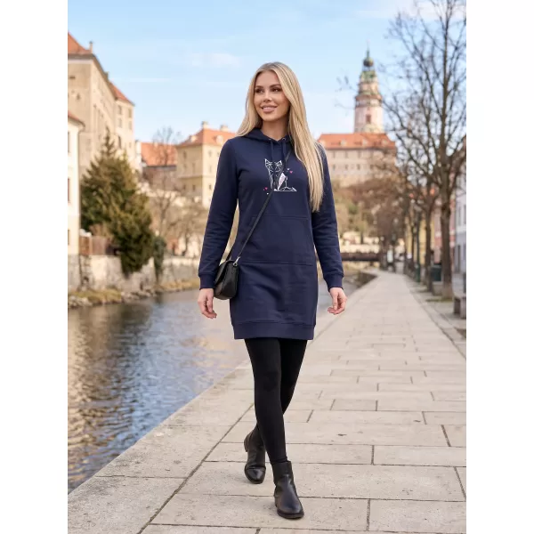 Erweitertes Damen-Sweatshirt ALTISPORT ALW091419 MARINEBLAU 