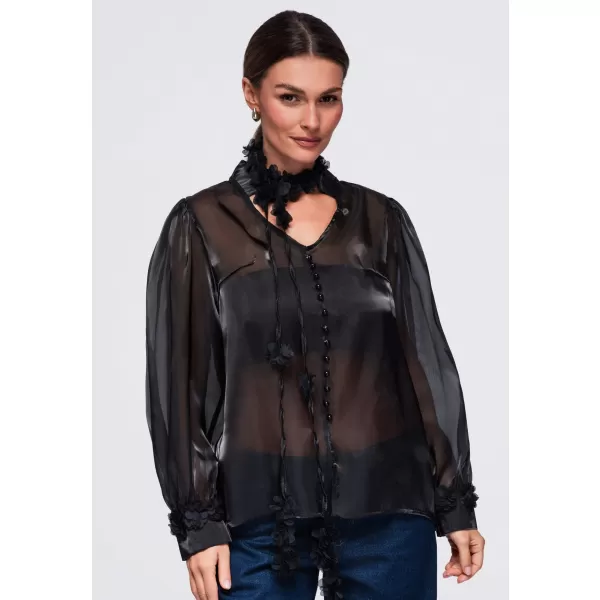  Damenbluse OMBRE OW-TS-E0086 SCHWARZ 