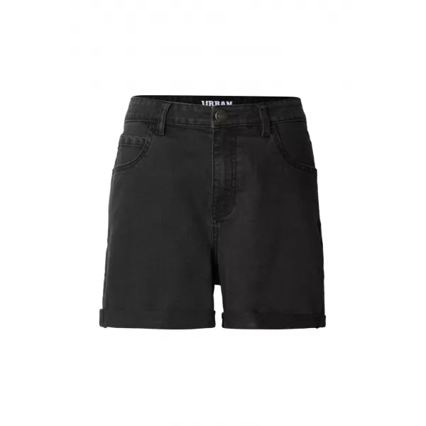  Damen-Shorts URBAN CLASSICS TB8371 SCHWARZ GEWASCHEN 