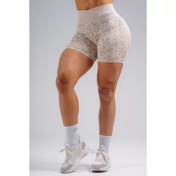  Kompressions-Push-up-Shorts mit Leopardenmuster NEBBIA PRIMAL 856 CREMEFARBENER LEOPARD 
