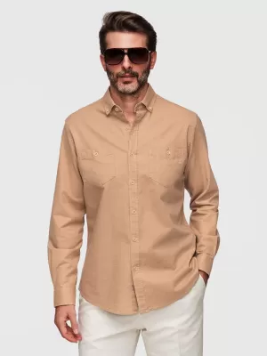 Herrenhemd OMBRE N-OM-SHCS-0134 HELLBRAUN