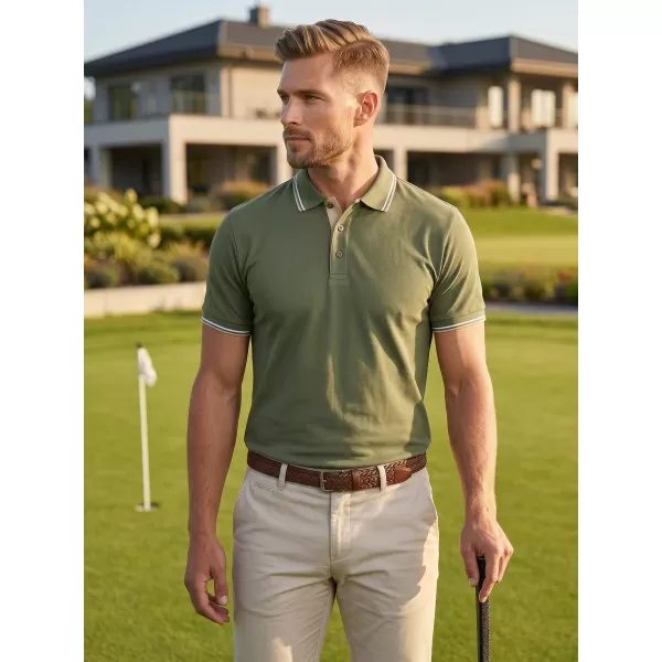  Herren-T-Shirt mit Kragen MALFINI FOCUS 232 KHAKI 