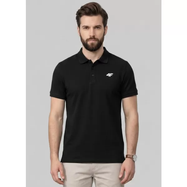  Herren-T-Shirt mit Kragen 4F WMM00TPTSM0771 TIEFSCHWARZ 