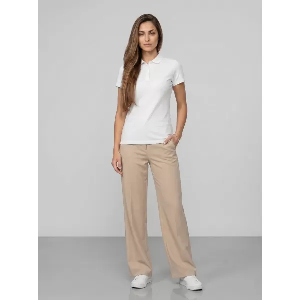  Damen-T-Shirt mit Kragen 4F WMM00TPTSF0768 WEIß 