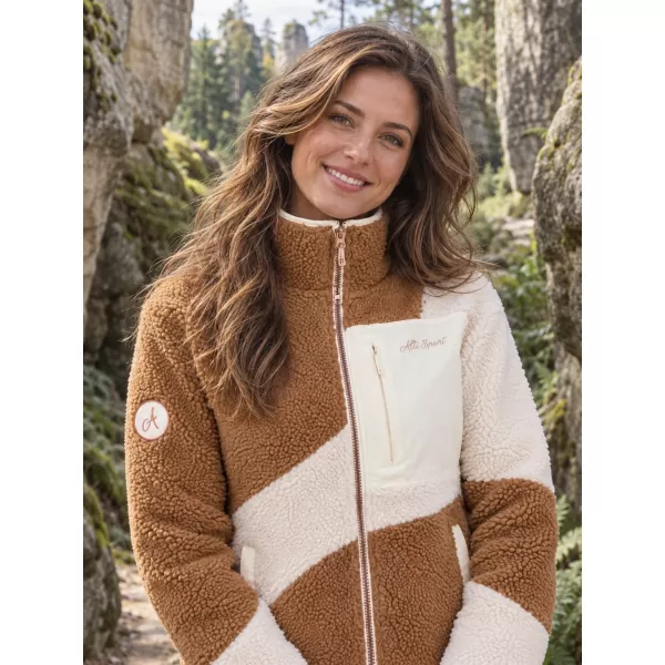  Fleece-Sweatshirt für Damen ALTISPORT IVONA BEIGE 
