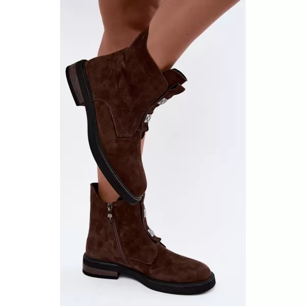  Damen-Stiefeletten D&A CR62-3335 BRAUN 
