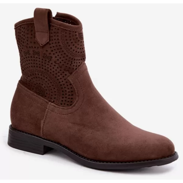  Damen-Stiefeletten S.BARSKI HY62-8125 SCHOKOLADE 
