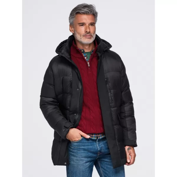  Herren-Winterjacke OMBRE OM-JALJ-0263 SCHWARZ 