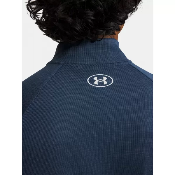  Herren-T-Shirt UNDER ARMOUR UA TECH TEXTURED 1/2 ZIP 1382797-498 BLAU 