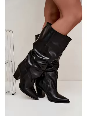 Damenstiefel BOTO 2598A SCHWARZES LEDER