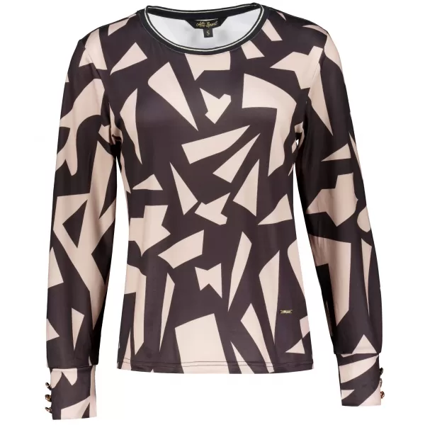  Damen-T-Shirt ALTISPORT ILENA SCHWARZ/BEIGE 