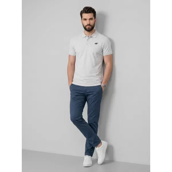  Herren-T-Shirt mit Kragen 4F WMM00TPTSM0771 KALTE HELLGRAUE MELANGE 