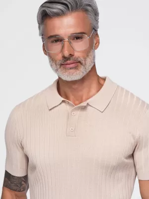 Herren-Poloshirt OMBRE OM-POSS-0180 BEIGE
