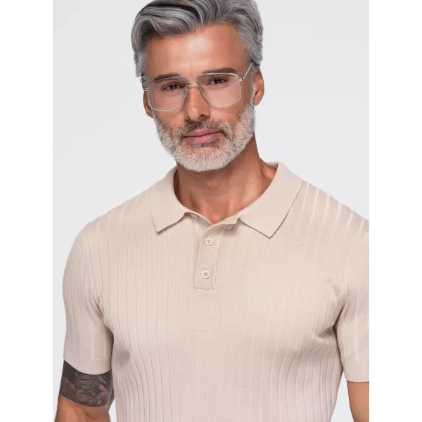  Herren-Poloshirt OMBRE OM-POSS-0180 BEIGE 