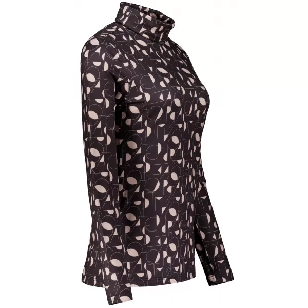  Rollkragenpullover für Damen ALTISPORT ILYSA SCHWARZ/BEIGE 