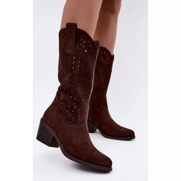  Damenstiefel S.BARSKI HY62-8126 SCHOKOLADE 